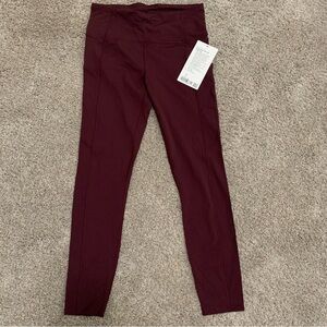 NWT Lululemon Fast and Free Tight II 25" *Non-Reflective Nulux Cassis